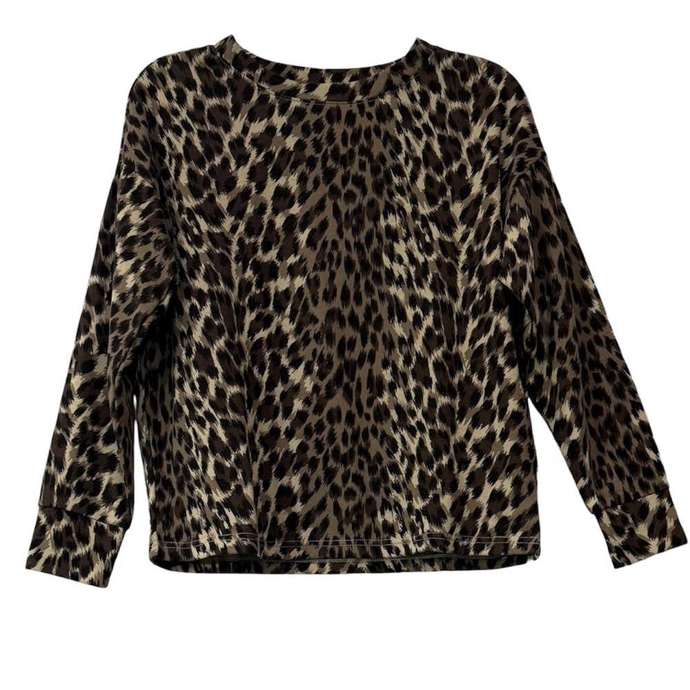 Banana Republic Leopard Print Sweatshirt Women XS Animal Print Crewneck NWT - Picture 2 of 7